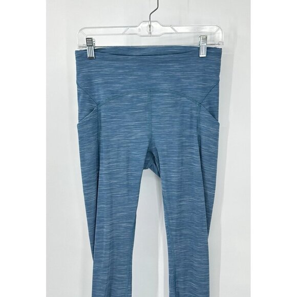 LULULEMON leggings power thru high rise 25" heathered capture blue workout 8 - Picture 6 of 11
